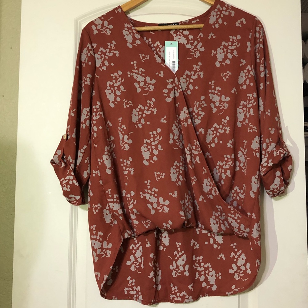 NEW! WEST KEI Allan Surplice Rolltab High-Low Wrap